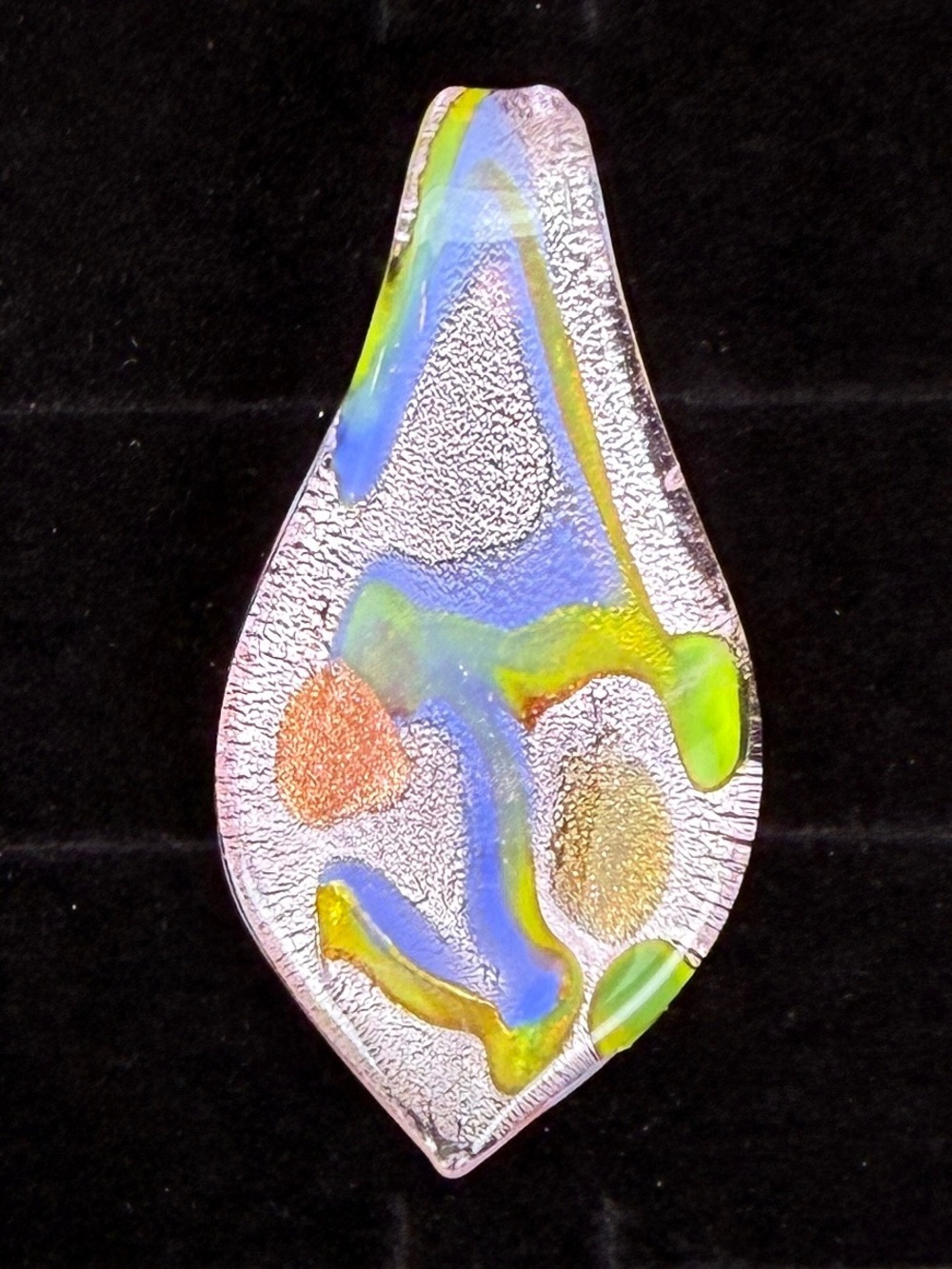 Vintage Hand Blown Dichroic Art Glass Pendant OOAK